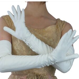 Solo Classe Opera Length Kid Leather Gloves 16-bt Sz 7
